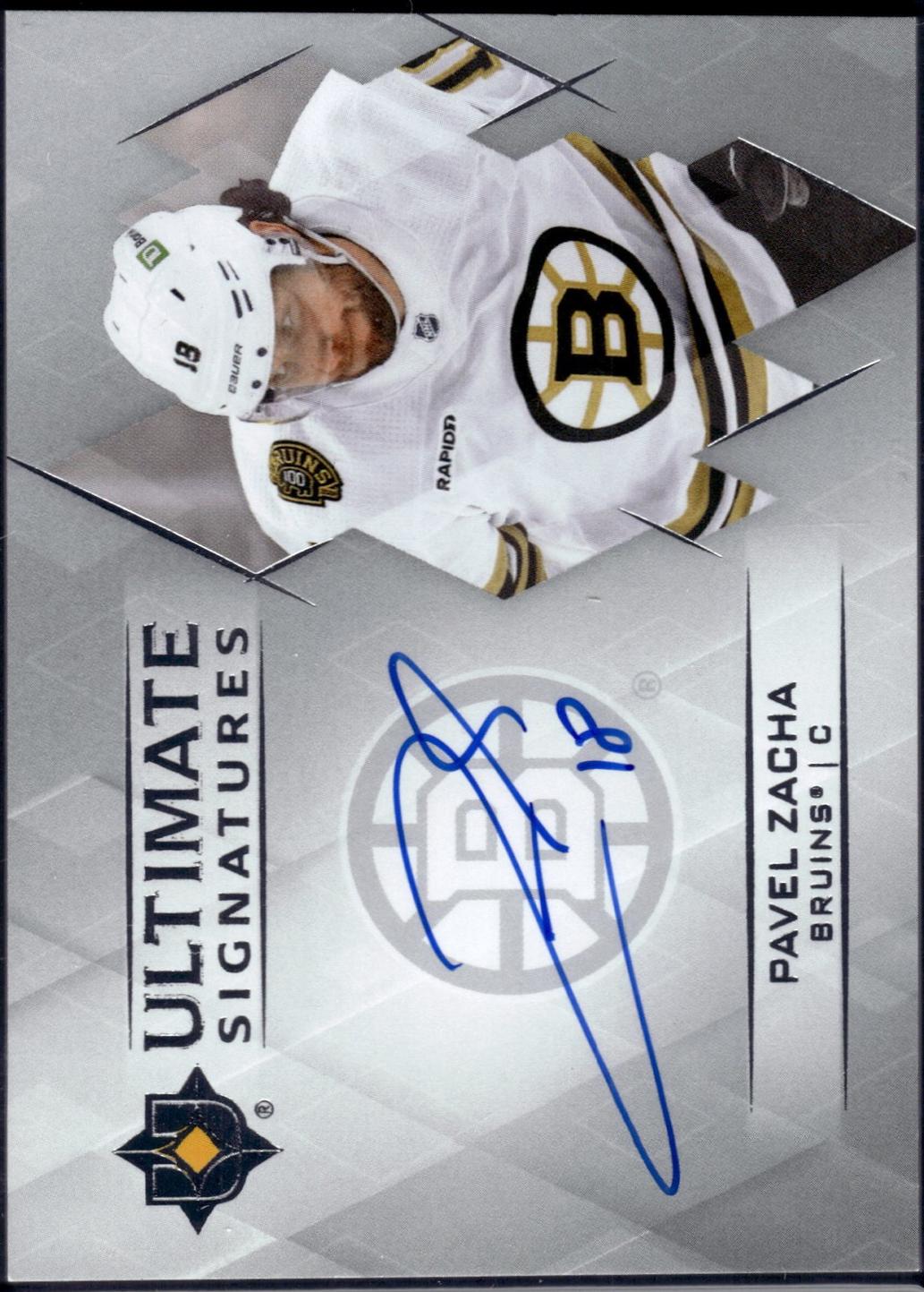 2023–24 Upper Deck Ultimate Collection Pavel Zacha #US-PZ Ultimate Signatures — exact card front